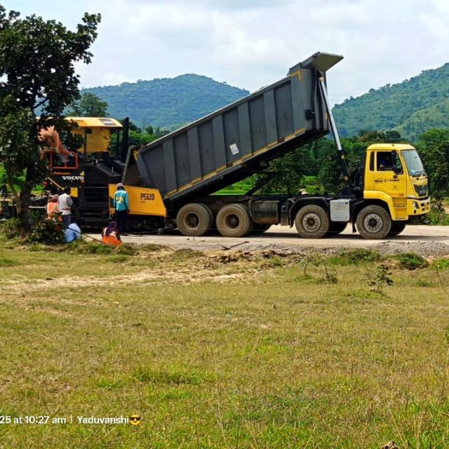 Road construction logistics in India